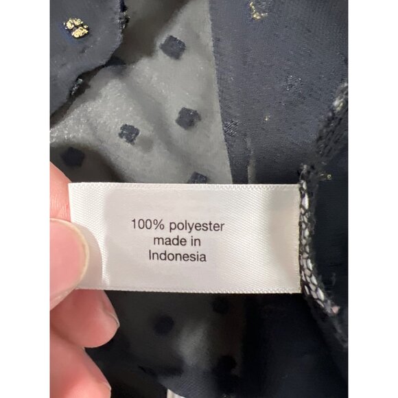 Lane Bryant Swiss Dot Sheer Long Sleeve Blouse Women Plus Size 18/20 Black Gold - Picture 5 of 8